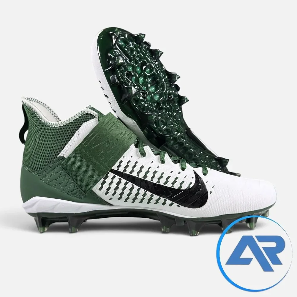 Nike Alpha Menace Pro 2 Men's Size 12.5 Football Cleats White Green BV3945-107